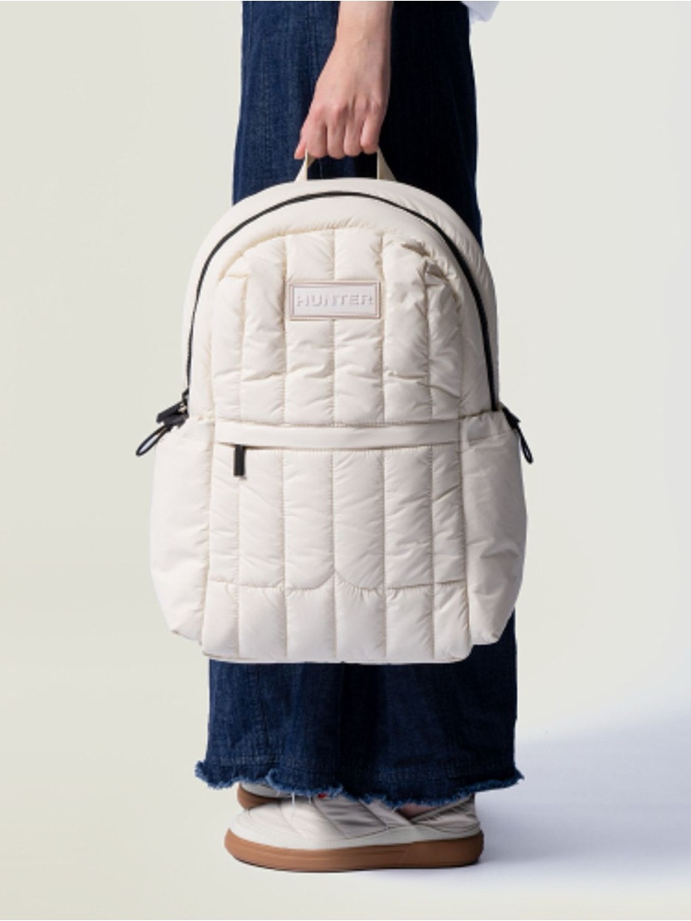 Hunter Intrepid Puffer Large Backpack, White Willow
